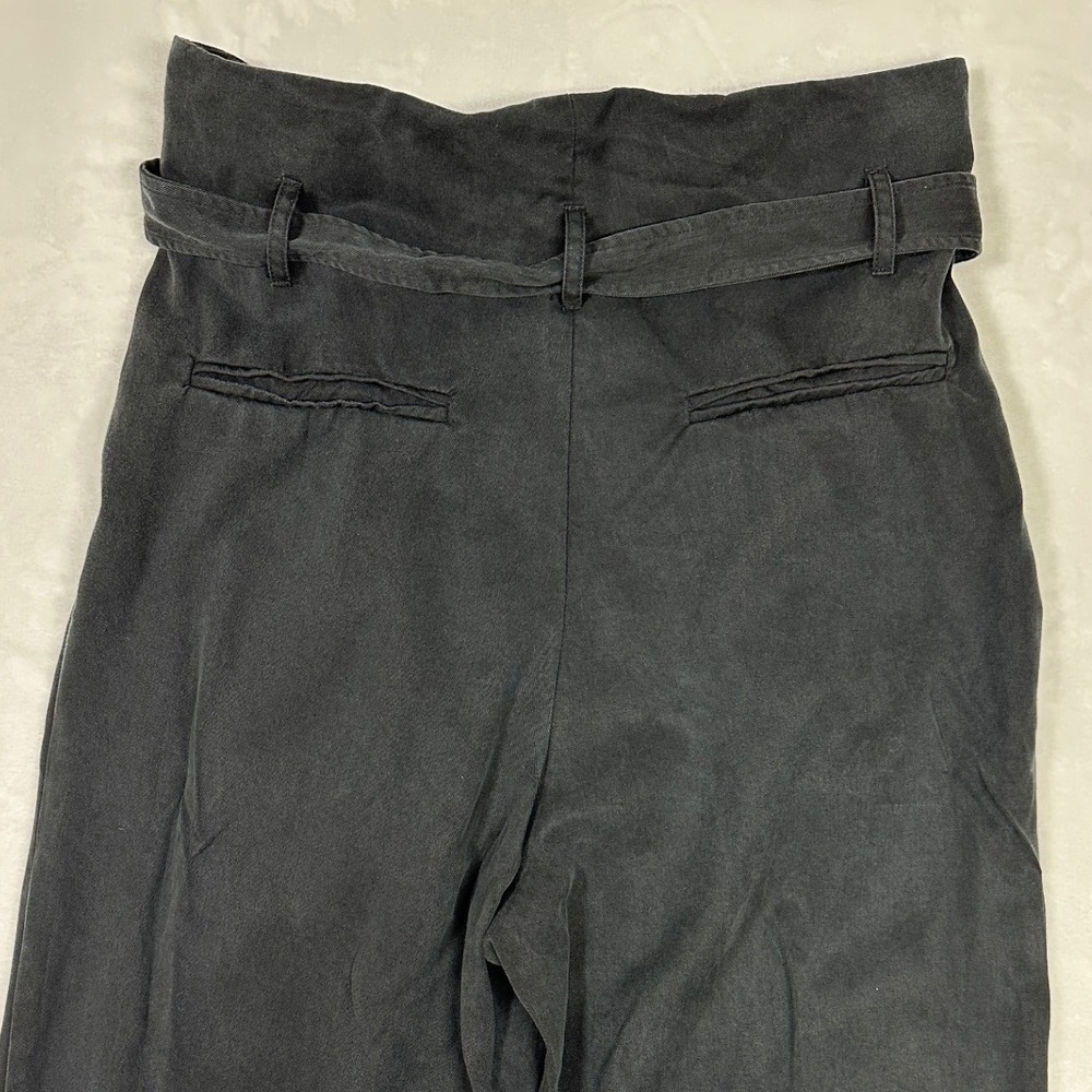 Reformation Avalon Pants Womens 8 Black High Waist Tie Ankle Paperboy Trousers - Picture 12 of 16